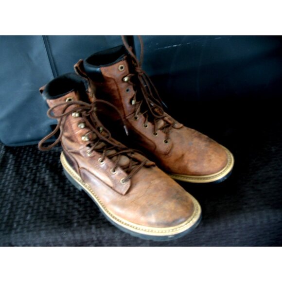 Noble Outfitters Men’s Rivet Round Toe Leather Upper, Work Boot Sizes 9W - Picture 4 of 9